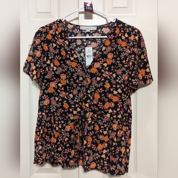 5/$25 Loft Floral Wrap Blouse - Picture 3 of 4